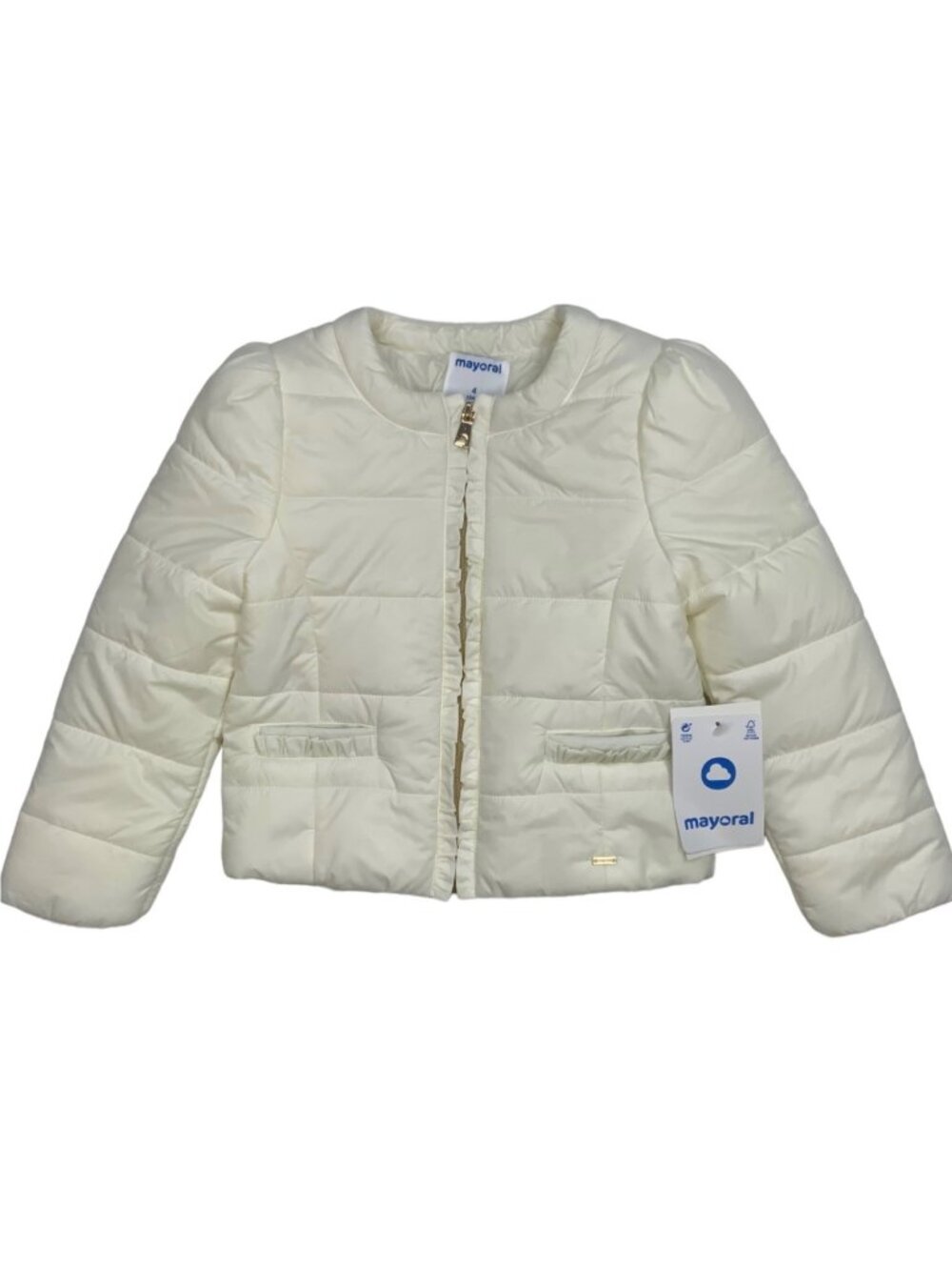 Mayoral Cream Quilted Windbreaker Jacket 4 Ruffle Winter